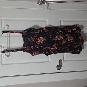 Torrid Black Dress with Orange Floral Design